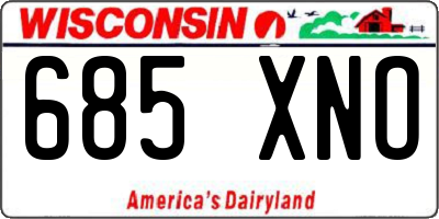 WI license plate 685XNO