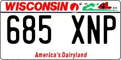 WI license plate 685XNP