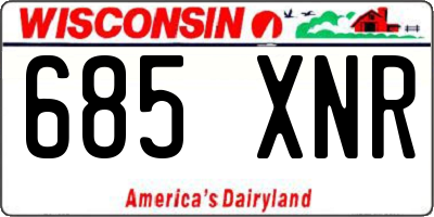 WI license plate 685XNR