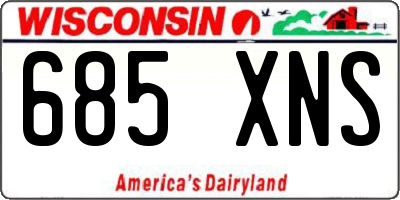 WI license plate 685XNS