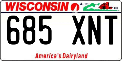 WI license plate 685XNT