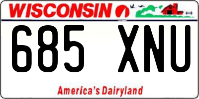 WI license plate 685XNU