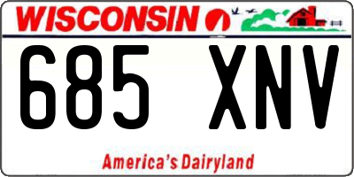 WI license plate 685XNV