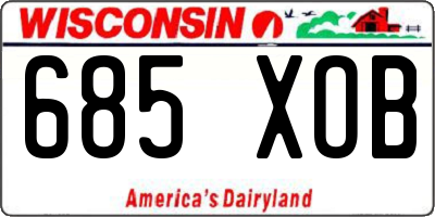 WI license plate 685XOB