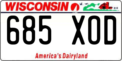 WI license plate 685XOD