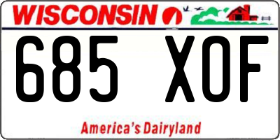 WI license plate 685XOF
