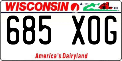 WI license plate 685XOG