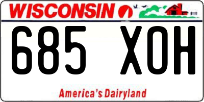 WI license plate 685XOH