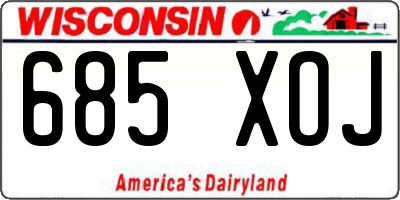 WI license plate 685XOJ