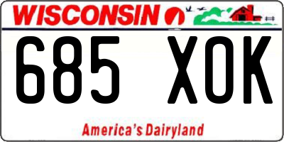 WI license plate 685XOK