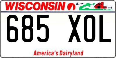 WI license plate 685XOL