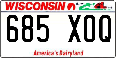WI license plate 685XOQ