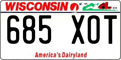 WI license plate 685XOT