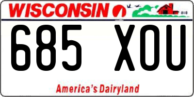 WI license plate 685XOU
