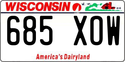 WI license plate 685XOW