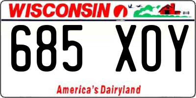 WI license plate 685XOY