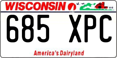 WI license plate 685XPC