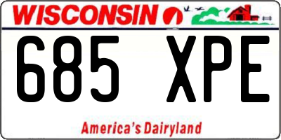 WI license plate 685XPE