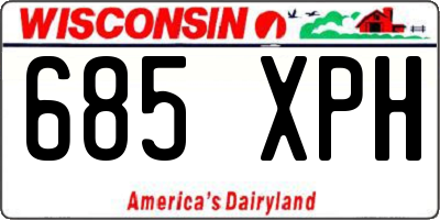 WI license plate 685XPH