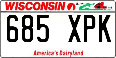 WI license plate 685XPK