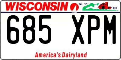 WI license plate 685XPM