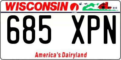 WI license plate 685XPN
