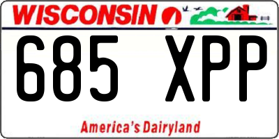 WI license plate 685XPP