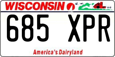 WI license plate 685XPR
