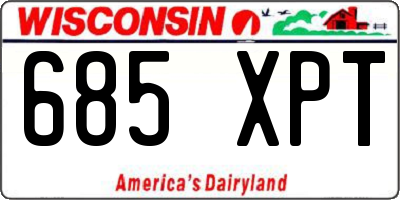 WI license plate 685XPT