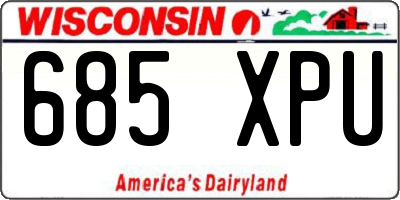 WI license plate 685XPU