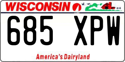 WI license plate 685XPW