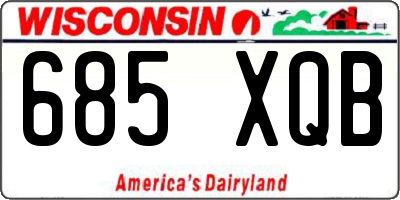WI license plate 685XQB