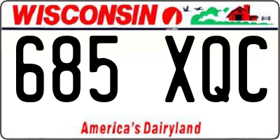 WI license plate 685XQC