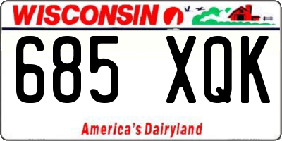 WI license plate 685XQK