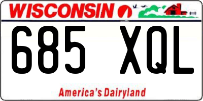 WI license plate 685XQL