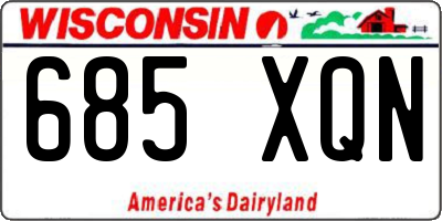 WI license plate 685XQN
