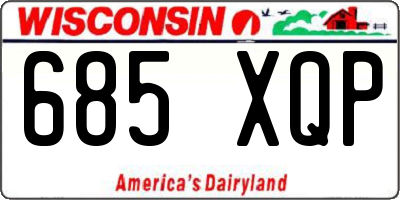 WI license plate 685XQP