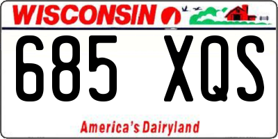 WI license plate 685XQS