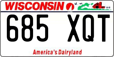 WI license plate 685XQT
