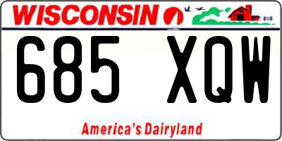 WI license plate 685XQW