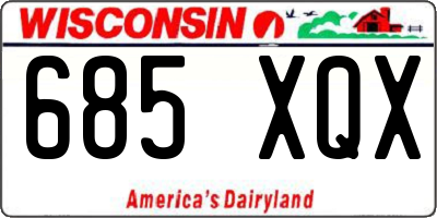 WI license plate 685XQX