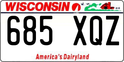 WI license plate 685XQZ