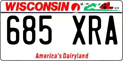 WI license plate 685XRA