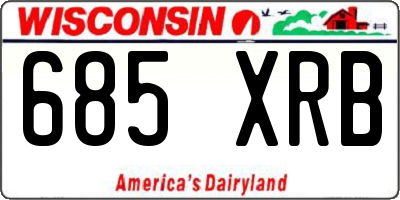WI license plate 685XRB