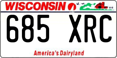WI license plate 685XRC