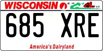 WI license plate 685XRE