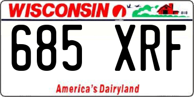 WI license plate 685XRF