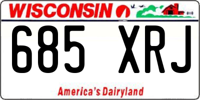 WI license plate 685XRJ