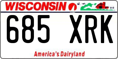 WI license plate 685XRK