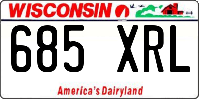 WI license plate 685XRL